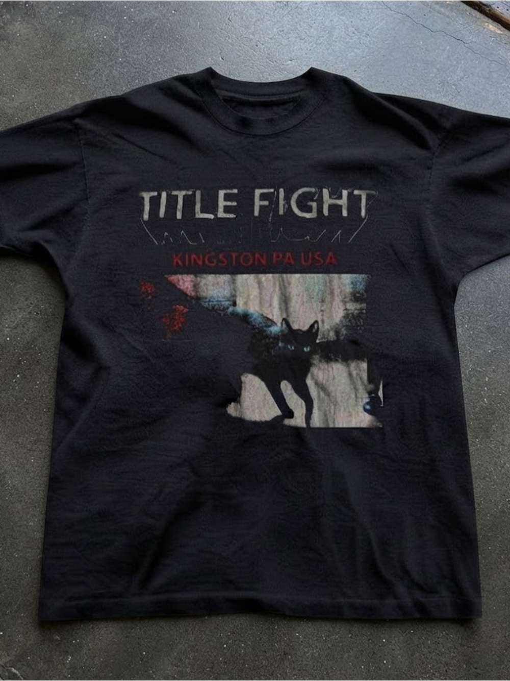 Black Cat Indie Rock Graphic Tee Heavy Blend Gildan T-Shirt